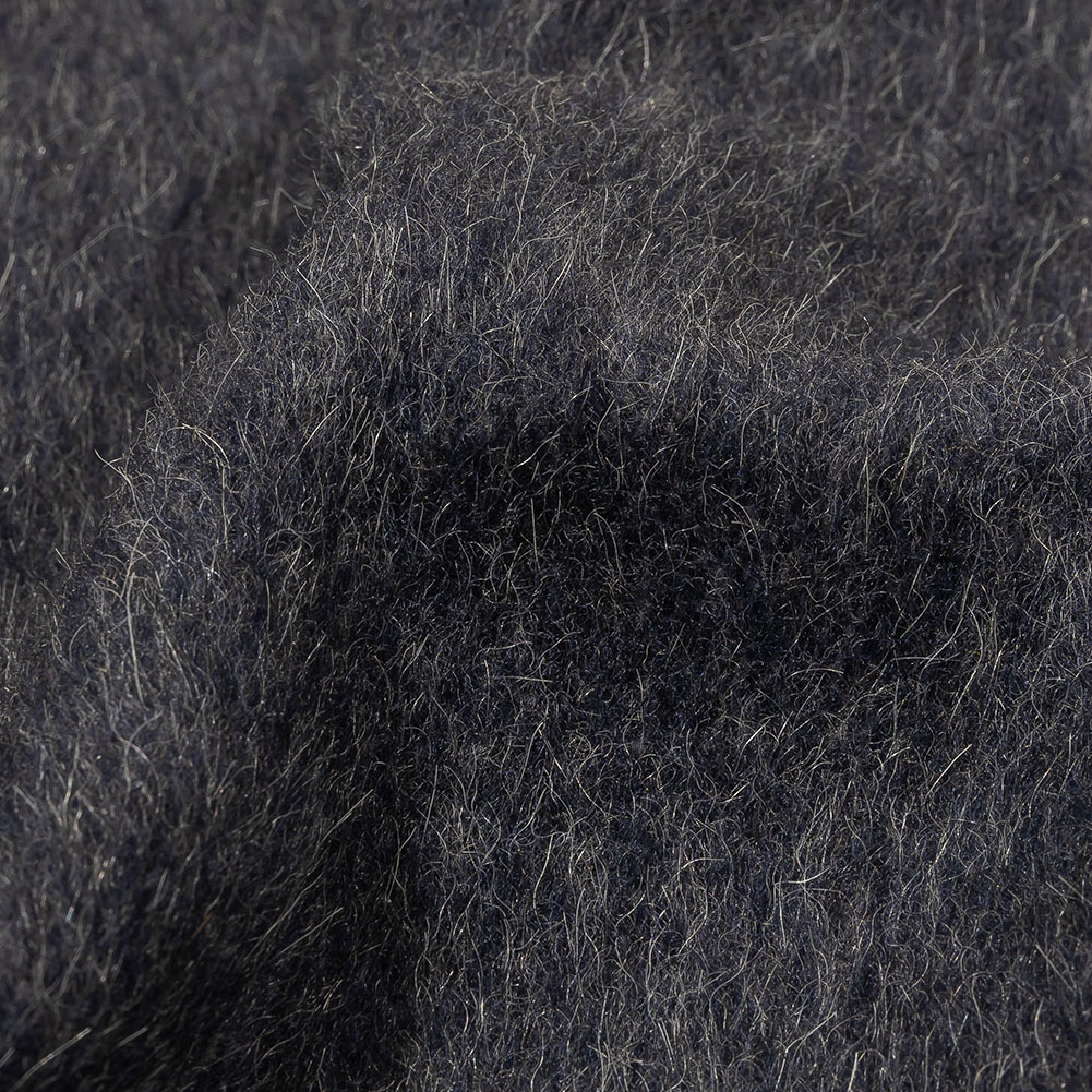 Fur-Like Alpaca and Wool Coating by Balenciaga - Heathered Silver and Black - Made in Italy