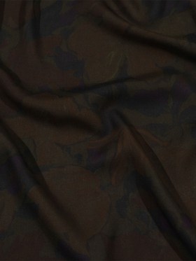 Balenciaga Italian Dark Red, Purple and Green Overdyed Floral Viscose Poplin Balenciaga Italian Dark Red, Purple and Green Overdyed Floral Viscose Poplin