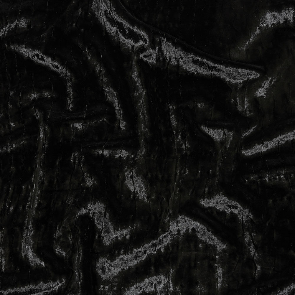 Balenciaga Italian Black Alligator Embossed Rayon and Polyester Crushed Velvet Balenciaga Italian Black Alligator Embossed Rayon and Polyester Crushed Velvet