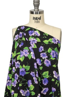 Balenciaga Italian Purple, Vibrant Green and Black Violets Virgin Wool Twill Balenciaga Italian Purple, Vibrant Green and Black Violets Virgin Wool Twill