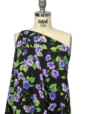 Balenciaga Italian Purple, Vibrant Green and Black Violets Virgin Wool Twill Balenciaga Italian Purple, Vibrant Green and Black Violets Virgin Wool Twill