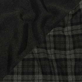 Balenciaga Italian Black and Raven Tartan Cashmere and Wool Blend Double Cloth Coating Balenciaga Italian Black and Raven Tartan Cashmere and Wool Blend Double Cloth Coating