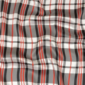 Balenciaga Italian Red, Black and White Plaid Silk Charmeuse Balenciaga Italian Red, Black and White Plaid Silk Charmeuse