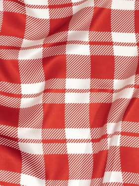 Balenciaga Italian Red and White Plaid Silk Charmeuse Balenciaga Italian Red and White Plaid Silk Charmeuse