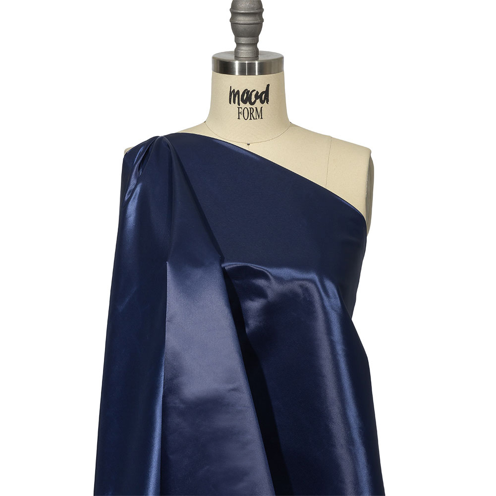 Cotton Twill Fabric | Balenciaga Italian Navy Nylon Satin  display picture 3