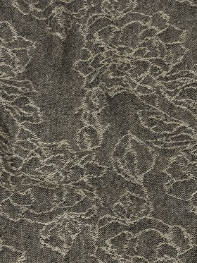 Balenciaga Italian Black, Pumice Stone and Metallic Silver Floral Blended Wool Jacquard Balenciaga Italian Black, Pumice Stone and Metallic Silver Floral Blended Wool Jacquard