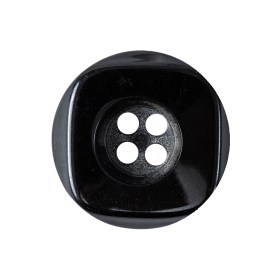 Black Deep-Set 4-Hole Plastic Button – 40L/25.5mm Black Deep-Set 4-Hole Plastic Button – 40L/25.5mm
