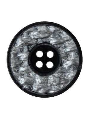 December Sky Silver and Jet Black 4-Hole Granite-Like Plastic Button – 40L/25.5mm December Sky Silver and Jet Black 4-Hole Granite-Like Plastic Button – 40L/25.5mm