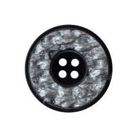 December Sky Silver and Jet Black 4-Hole Granite-Like Plastic Button – 40L/25.5mm December Sky Silver and Jet Black 4-Hole Granite-Like Plastic Button – 40L/25.5mm