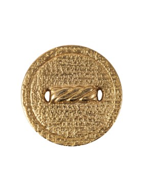 Italian Gold Faux Rope Textured Shank Back Metal Button – 36L/23mm Italian Gold Faux Rope Textured Shank Back Metal Button – 36L/23mm