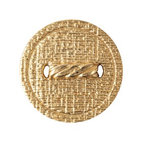 Italian Gold Faux Rope Textured Shank Back Metal Button – 44L/28mm Italian Gold Faux Rope Textured Shank Back Metal Button – 44L/28mm