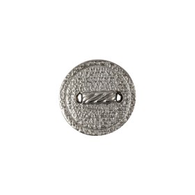 Italian Silver Faux Rope Textured Shank Back Metal Button – 24L/15mm Italian Silver Faux Rope Textured Shank Back Metal Button – 24L/15mm