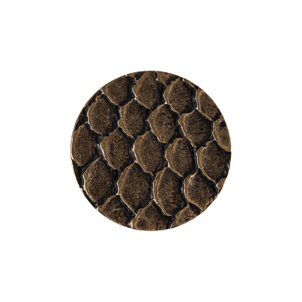 Italian Antique Gold Scales Shank Back Metal Button – 24L/15mm Italian Antique Gold Scales Shank Back Metal Button – 24L/15mm