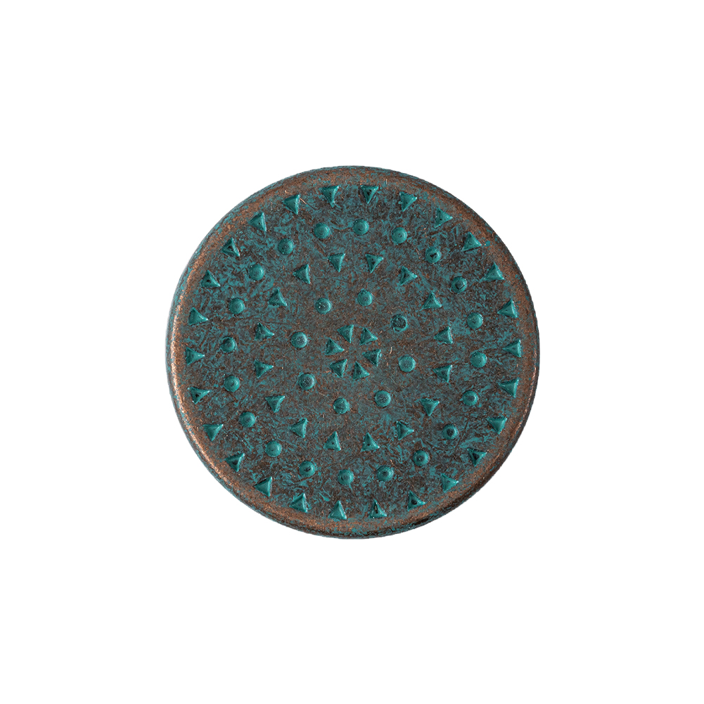 Italian Geometric Copper Oxidized Shank Back Button – 36L/23mm Italian Geometric Copper Oxidized Shank Back Button – 36L/23mm