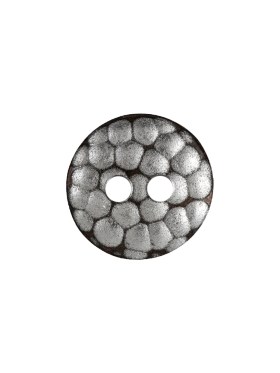 Italian Silver Geometric 2-Hole Metal Saucer Button – 24L/15mm Italian Silver Geometric 2-Hole Metal Saucer Button – 24L/15mm