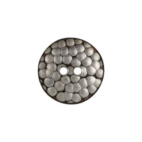 Italian Silver Geometric 2-Hole Metal Saucer Button – 32L/20mm Italian Silver Geometric 2-Hole Metal Saucer Button – 32L/20mm