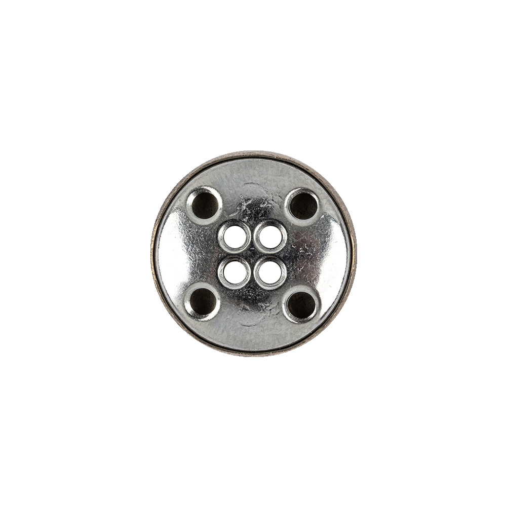 Italian Silver 4-Hole Metal Coat Button – 25L/16mm Italian Silver 4-Hole Metal Coat Button – 25L/16mm