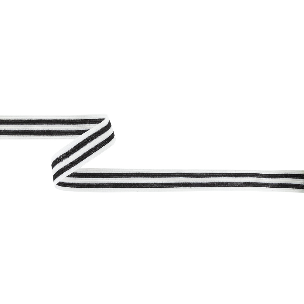 White and Black Striped Elastic Trimming – 0.7″ White and Black Striped Elastic Trimming – 0.7″