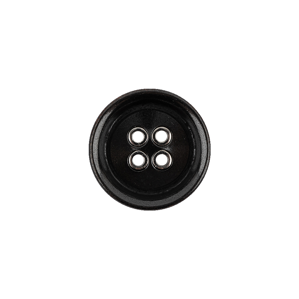 Imported Gunmetal Plated and Silver 4-Hole Copper Button – 28L/18mm Imported Gunmetal Plated and Silver 4-Hole Copper Button – 28L/18mm