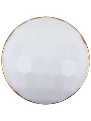 Italian White and Gold Geometric Faceted Dome Shaped Shank Back Button – 44L/28mm Italian White and Gold Geometric Faceted Dome Shaped Shank Back Button – 44L/28mm