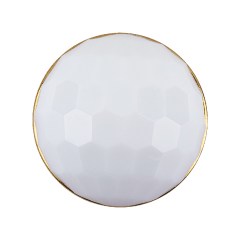Italian White and Gold Geometric Faceted Dome Shaped Shank Back Button – 44L/28mm Italian White and Gold Geometric Faceted Dome Shaped Shank Back Button – 44L/28mm