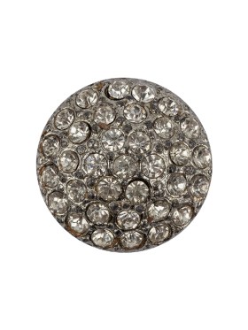 Italian Silver Cast Metal and Rhinestone Shank Back Button – 36L/23mm Italian Silver Cast Metal and Rhinestone Shank Back Button – 36L/23mm