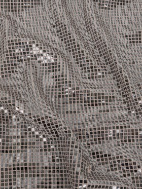 Stretch Knit with Square Metallic Sequins – Pale Pink- Liquid Sparks Collection Stretch Knit with Square Metallic Sequins – Pale Pink- Liquid Sparks Collection