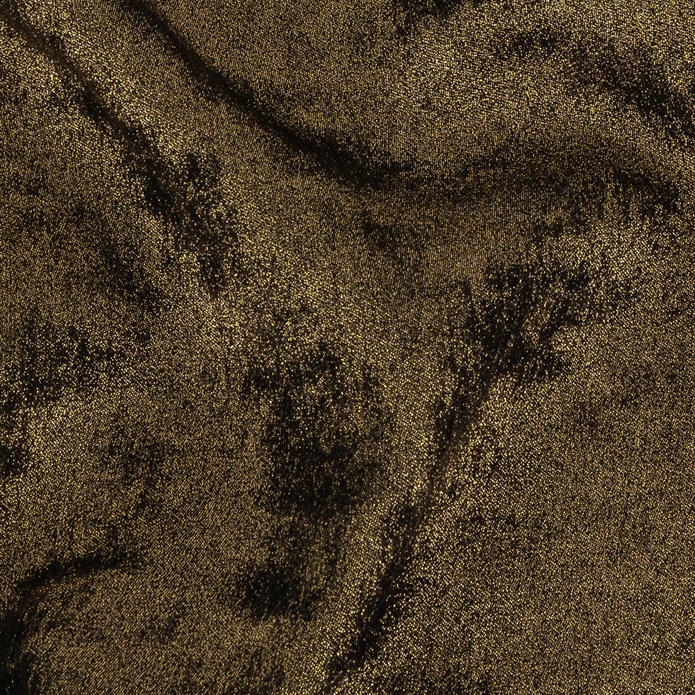 Drapey Metallic Polyester Woven - Bronze and Black - Twinkle Stars Collection