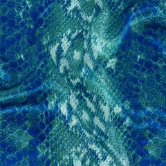 Mood Exclusive Italian Royal and Jade Python Printed Silk Charmeuse Mood Exclusive Italian Royal and Jade Python Printed Silk Charmeuse
