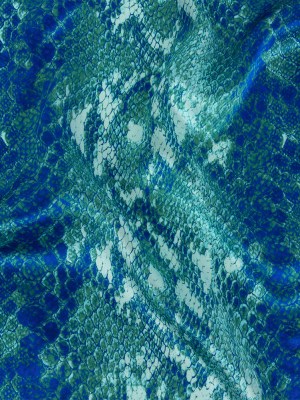 Mood Exclusive Italian Royal and Jade Python Printed Silk Charmeuse Mood Exclusive Italian Royal and Jade Python Printed Silk Charmeuse