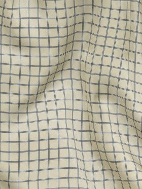 Papyrus and Twilight Blue Gridded Silk Twill Papyrus and Twilight Blue Gridded Silk Twill