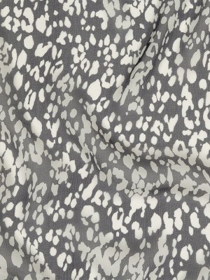 Black and Marshmallow Abstract Crinkled Silk Chiffon Black and Marshmallow Abstract Crinkled Silk Chiffon