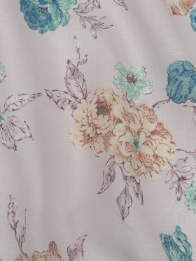 Lilac Floral Printed Linen Woven Lilac Floral Printed Linen Woven