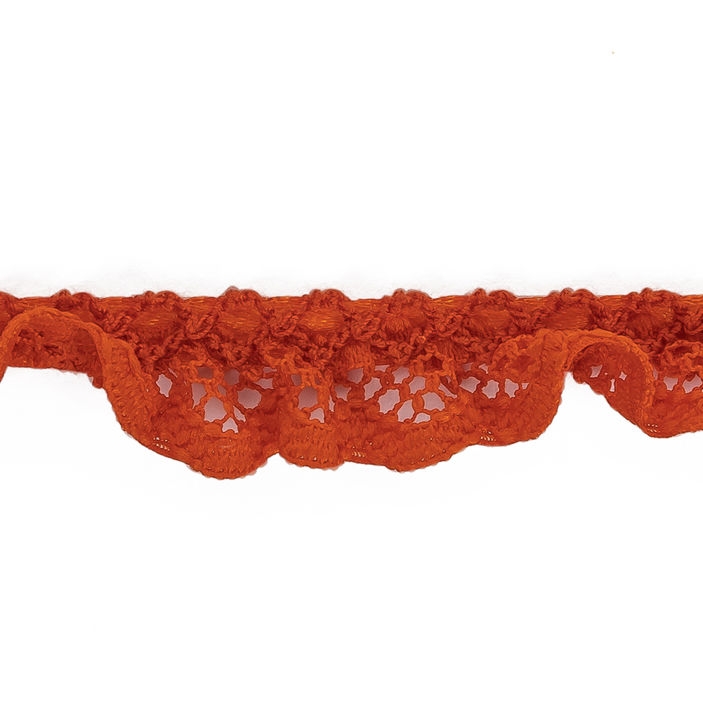 Crisp Orange Criss Cross Crochet Trimming - 0.625"