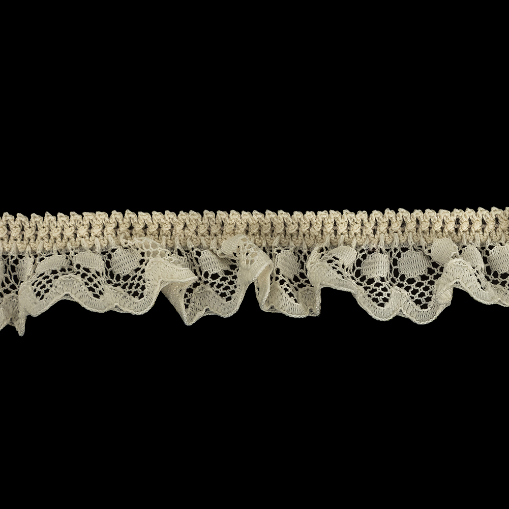 Antique White Ruffled Stretch Lace Trimming – 1″ Antique White Ruffled Stretch Lace Trimming – 1″
