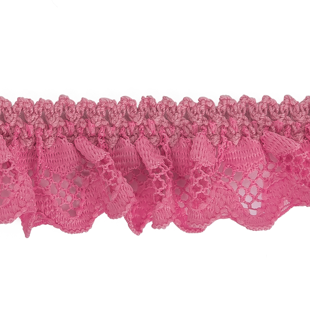 Rosebloom Ruffled Stretch Lace Trimming - 1"