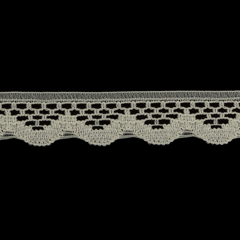 Antique White Scalloped Edge Lace Geometric Trimming - 0.5"