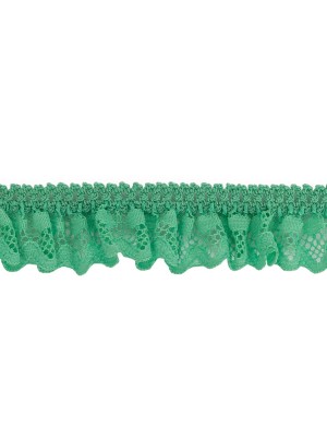 Spearmint Ruffled Stretch Lace Trimming – 1″ Spearmint Ruffled Stretch Lace Trimming – 1″