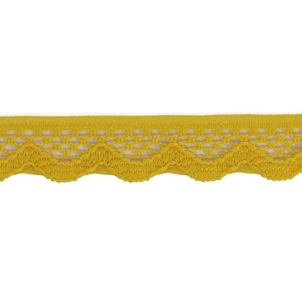 Sunshine Yellow Scalloped Edge Lace Geometric Trimming – 0.5″ Sunshine Yellow Scalloped Edge Lace Geometric Trimming – 0.5″