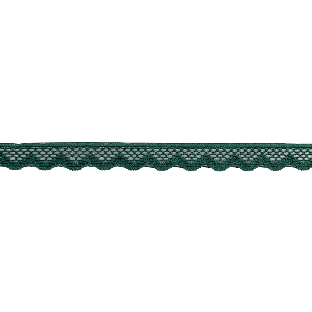 Hunter Green Scalloped Edge Lace Geometric Trimming – 0.5″ Hunter Green Scalloped Edge Lace Geometric Trimming – 0.5″