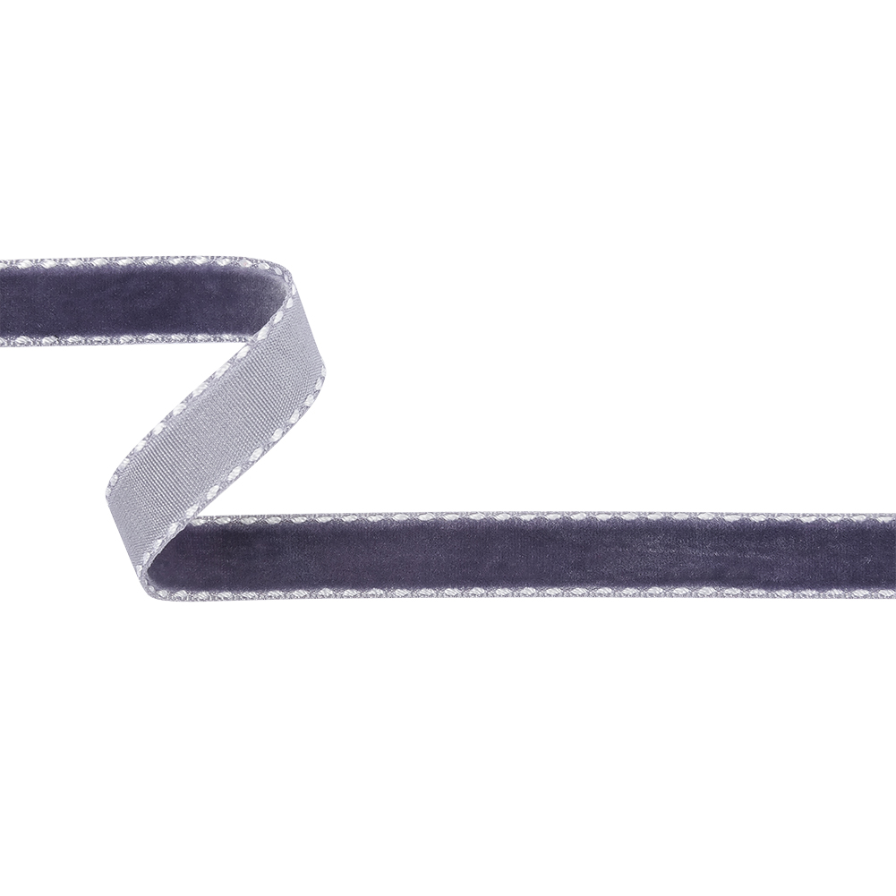 Faded Purple and White Side-Stitched Velvet Ribbon – 0.5″ Faded Purple and White Side-Stitched Velvet Ribbon – 0.5″