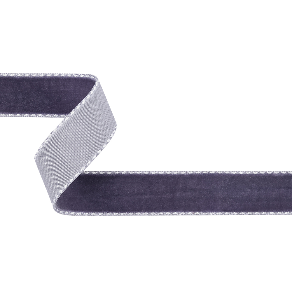 Faded Purple and White Side-Stitched Velvet Ribbon – 0.75″ Faded Purple and White Side-Stitched Velvet Ribbon – 0.75″