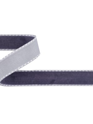 Faded Purple and White Side-Stitched Velvet Ribbon – 0.625″ Faded Purple and White Side-Stitched Velvet Ribbon – 0.625″