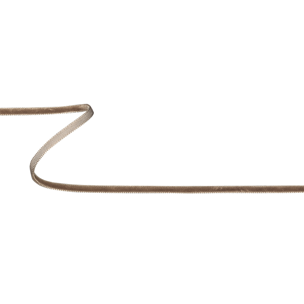 Dark Taupe Single Face Velvet Ribbon – 0.125″ Dark Taupe Single Face Velvet Ribbon – 0.125″