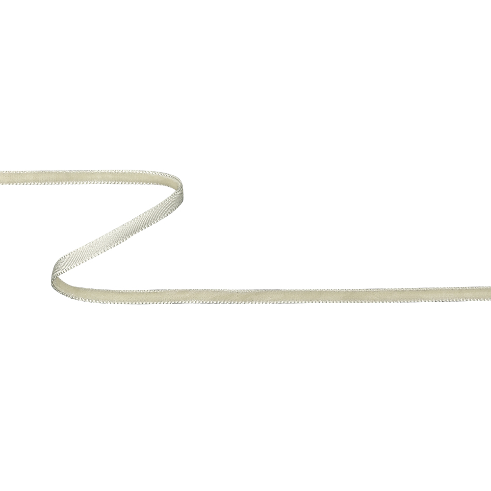 Egret Single Face Velvet Ribbon – 0.125″ Egret Single Face Velvet Ribbon – 0.125″