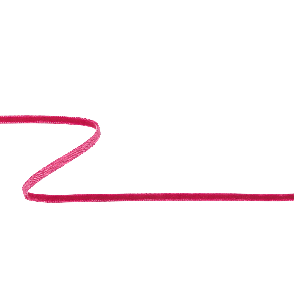 Shocking Pink Single Face Velvet Ribbon – 0.125″ Shocking Pink Single Face Velvet Ribbon – 0.125″