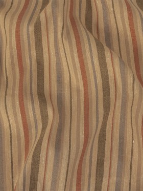 Olive, Tangerine and Smoke Gray Striped Stretch Linen and Rayon Woven Olive, Tangerine and Smoke Gray Striped Stretch Linen and Rayon Woven