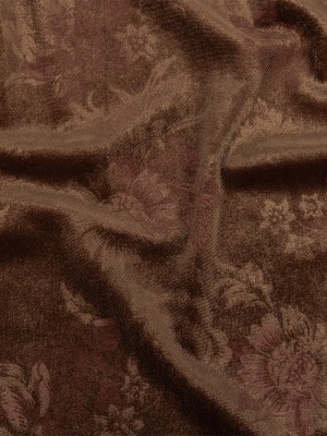 Floral Embossed Velour – Taupe and Metallic Rose Gold Floral Embossed Velour – Taupe and Metallic Rose Gold