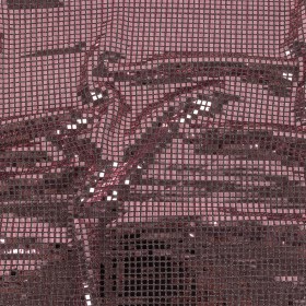 Stretch Knit with Square Metallic Sequins – Red Mahogany and Silver – Loud Lights Collection Stretch Knit with Square Metallic Sequins – Red Mahogany and Silver – Loud Lights Collection