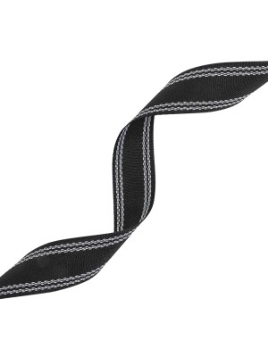 Caviar Webbing with Stitched Double Borders in White – 1″ Caviar Webbing with Stitched Double Borders in White – 1″